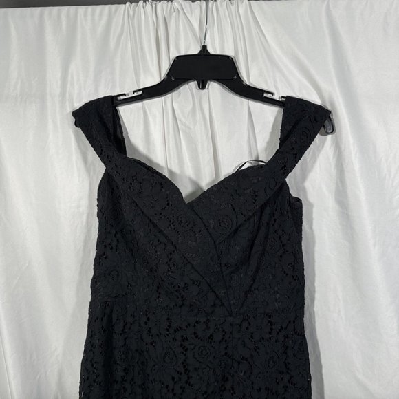 NWT $129 Bardot [ 8 US ]‎ Bella Lace Off the Shoulder Dress in Black #Q396 - Picture 8 of 12